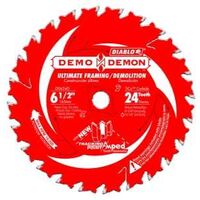 Diablo Demo Demon Amped D0624DA Circular Saw Blade, 6-1/2 in Dia, 5/8 in Arbor, 24-Teeth