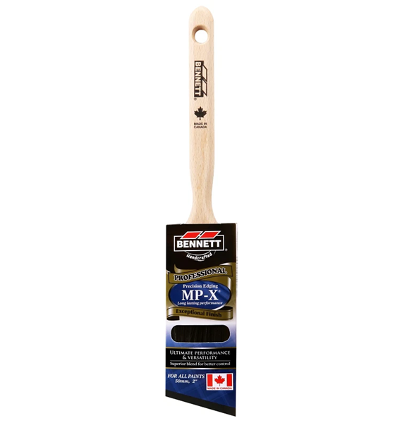 BENNETT PN 8888 50 Paint Brush, 2 in W, Nylon/Polyester Bristle, Angular Handle