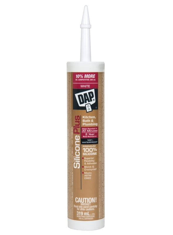 DAP 73376 Bath and Kitchen Sealant, White, 319 mL Cartridge