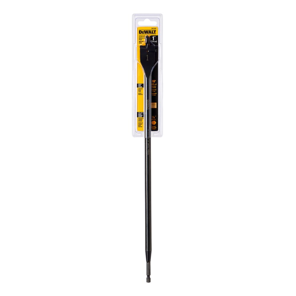 DeWALT DW1595 Spade Drill Bit, 1 in Dia, 16 in OAL, 1/4 in Dia Shank, Hex Shank