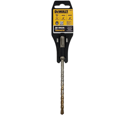 DeWALT DW5417 Hammer Drill Bit, 1/4 in Dia, 6 in OAL, Helix Flute, 4-Flute, 1/4 in Dia Shank, SDS Plus Shank
