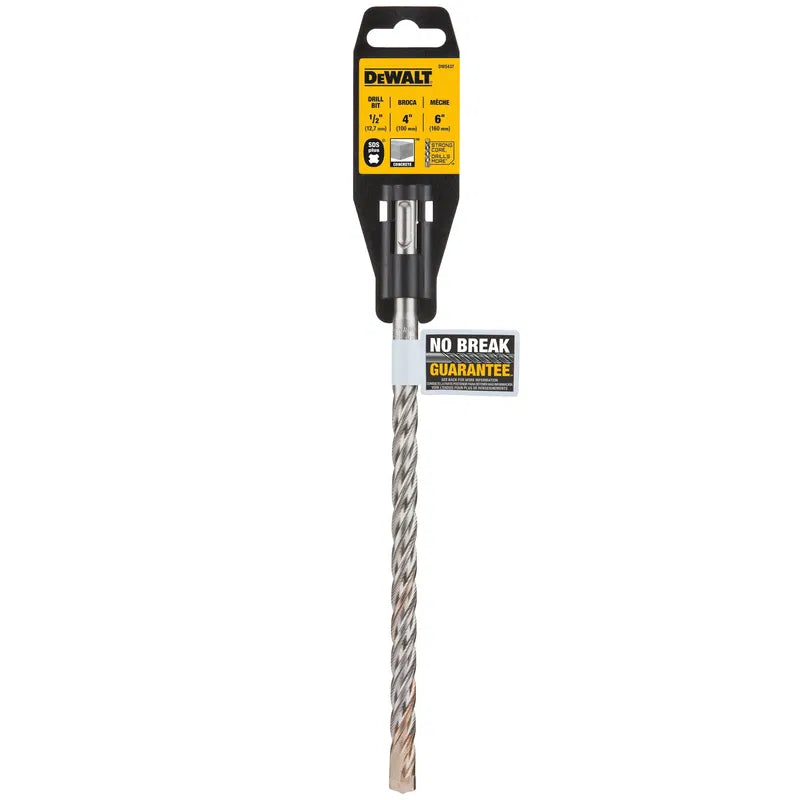 DeWALT DW5437 Hammer Drill Bit, 1/2 in Dia, 6 in OAL, Helix Flute, 4-Flute, 1/2 in Dia Shank, SDS Plus Shank