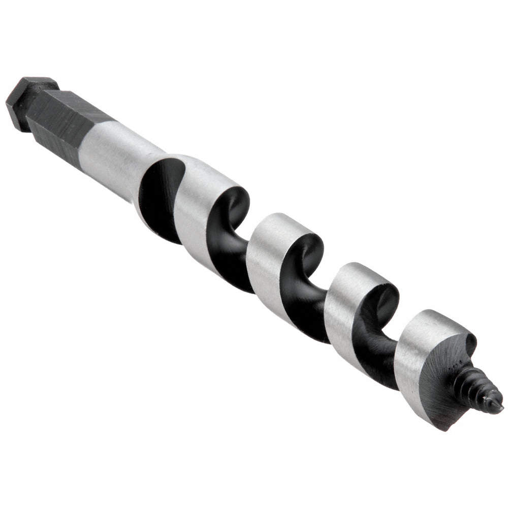 Irwin 49908 Power Drill Auger Bit, 1/2 in Dia, 7-1/2 in OAL, Solid Center Flute, 1-Flute, 7/32 in Dia Shank, Hex Shank