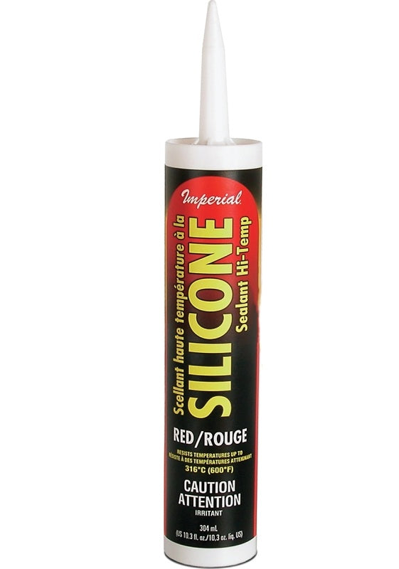 Imperial KK0205 Silicone Sealant, Paste, Red, 10.3 oz Cartridge