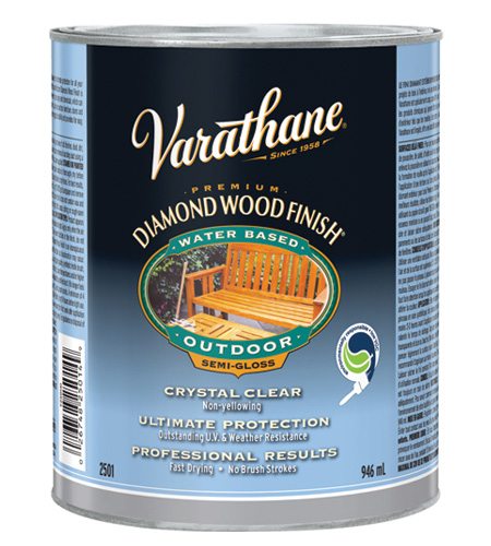 Varathane Y250141 Exterior Finish, Semi-Gloss, Clear, Liquid, 946 mL, Can