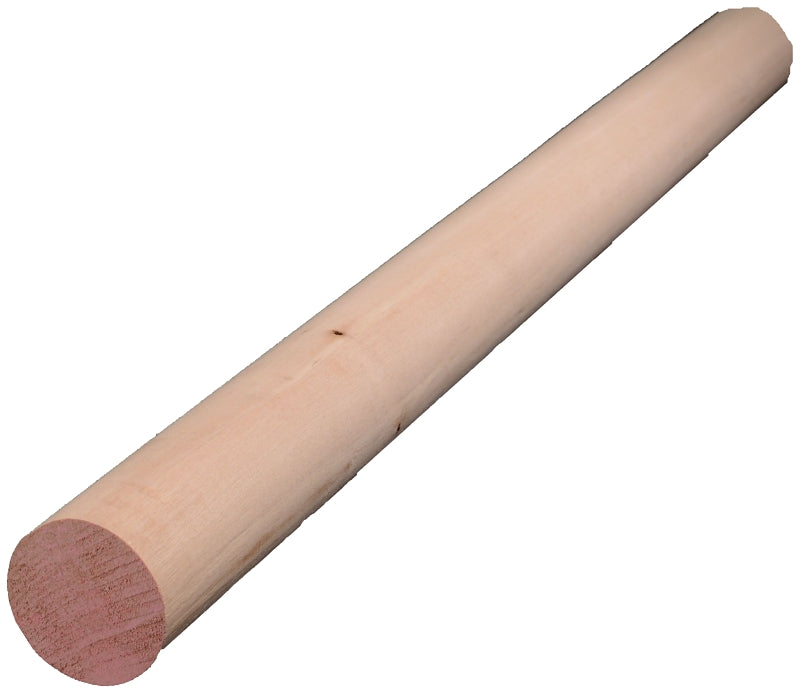 ALEXANDRIA Moulding 02521-R0048C1 Dowel, 1-1/2 in Dia, 48 in L, Hardwood, Pink