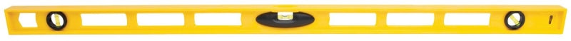 Stanley 42-470 I-Beam Level, 48 in L, 3-Vial, 2-Hang Hole, Non-Magnetic, ABS, Yellow