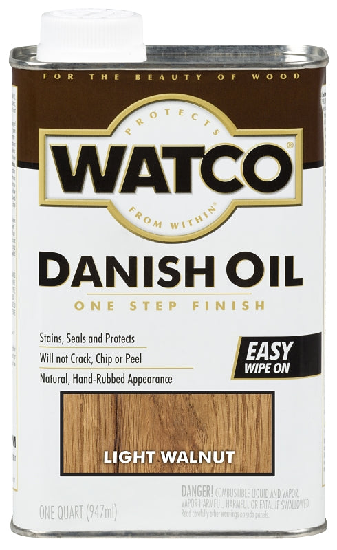 Watco 65541 Danish Oil, Light Walnut, Liquid, 1 qt, Can