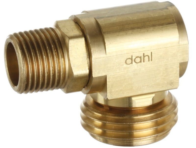 DAHL 620-62-04-BAG Mini-Ball Elbow, 3/8 in, MIP, Male Hose