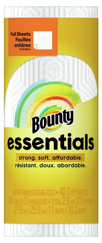 Bounty Essentials 74657 Paper Towel Roll, 2-Ply