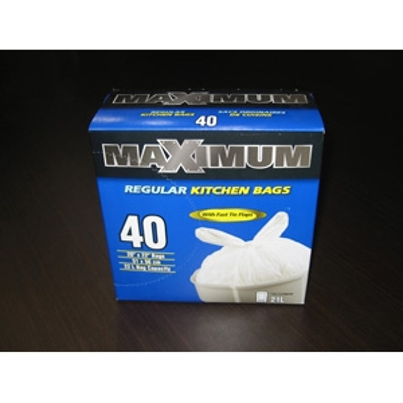 MAXIMUM 20224 Garbage Bag, Plastic/Virgin Hexene, White