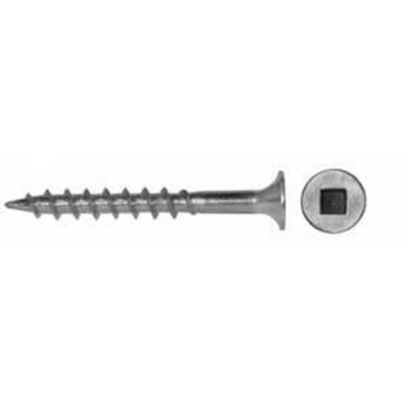 Reliable FKCSS Series FKCSS83J Deck Screw, #8-10 Thread, 3 in L, Coarse, Partial Thread, Bugle, Flat Head, Square Drive