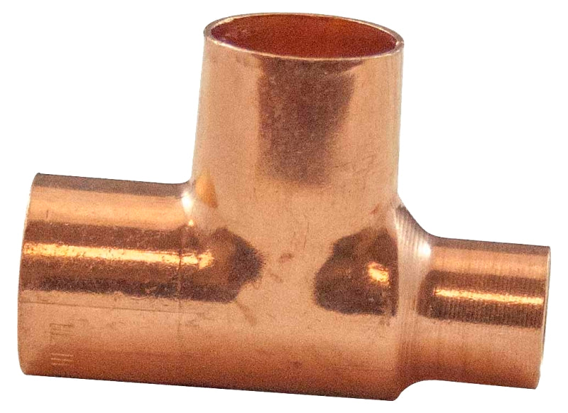 aqua-dynamic 9006-434 Pipe Tee, 3/4 x 3/4 x 1/2 in, Sweat x Compression, Copper