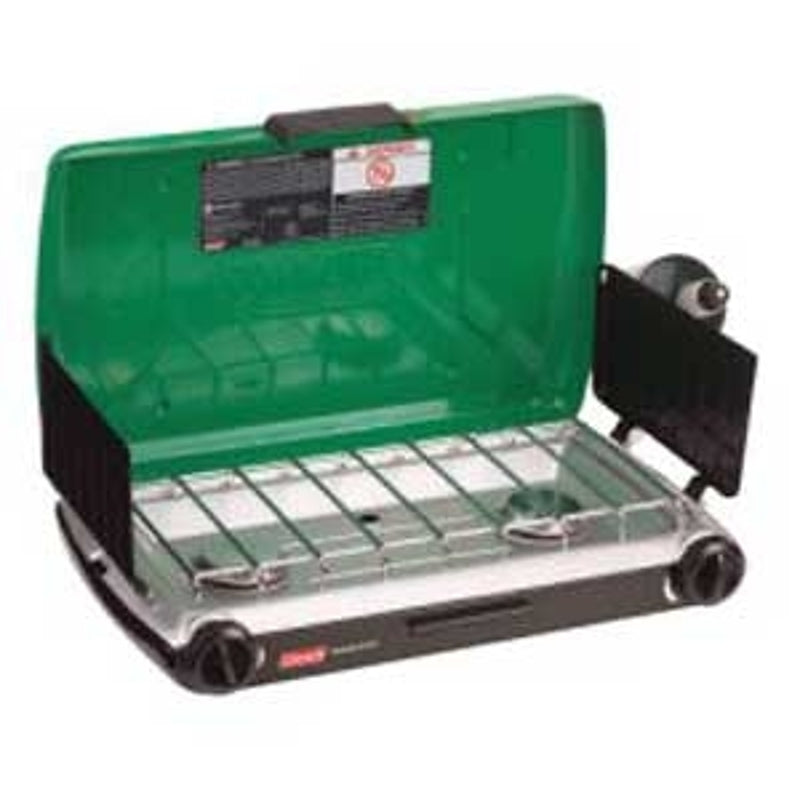 Coleman PerfectFlow Series 2000020979 Stove, 2-Burner, Propane, 22,000 Btu, Electronic Ignition