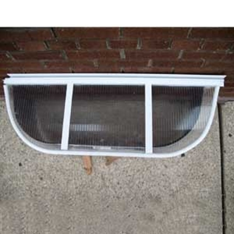 Conquest Steel 4614 Window Well Cover, 46 in L, 14 in W, Aluminum/Polycarbonate, Clear/White