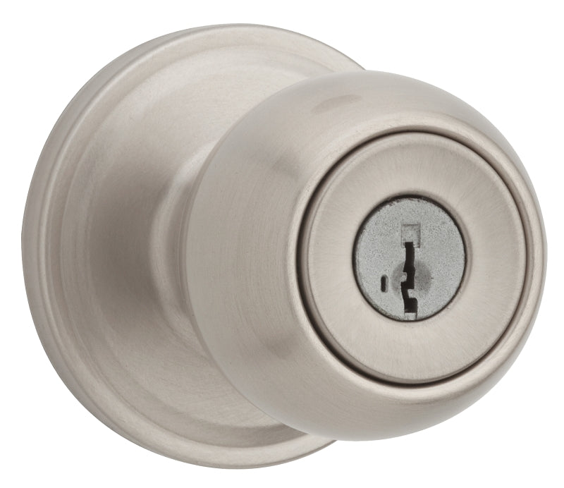Weiser Huntington Series 9GA5310-057 Entry Door Knob, 2-1/8 in Dia Knob, Satin Nickel