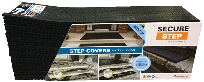 Secure Step TF012-09X36-SS-DB Stair Tread, 36 in L, 1/2 in Thick, Rubber, Black