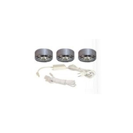 Liteline CL-3JC20X-PT Puck Light Kit, 120 VAC, 60 W, 3-Lamp, Xenon Lamp
