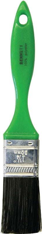 BENNETT P0 GRN 30 Paint Brush, 1-1/4 in W, Polyester Bristle