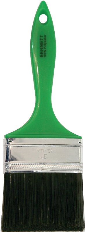 BENNETT P0 GRN 75 Paint Brush, 3 in W, Polyester Bristle