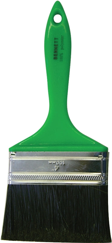 BENNETT P0 GRN 100 Paint Brush, 4 in W, Polyester Bristle