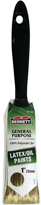 BENNETT P1-25 Paint Brush, 1 in W, Polyester Bristle