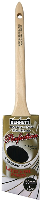 BENNETT RT ANG 50 Paint Brush, 2 in W, Polyester Bristle, Rat Tail Handle