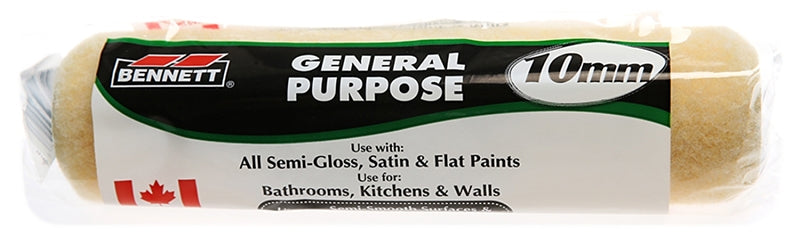 BENNETT PL1009 Roller Refill, 10 mm Thick Nap, 240 mm L, Fabric Cover