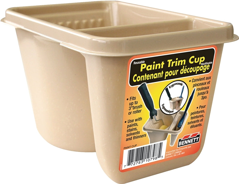 BENNETT PAINT CUP Paint Trim Cup with Brush Holder, 500 mL Capacity, Plastic