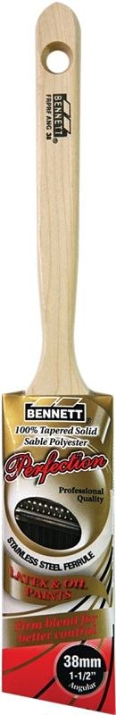BENNETT FRPRF ANG 38MM Paint Brush, 1-1/2 in W, Polyester Bristle