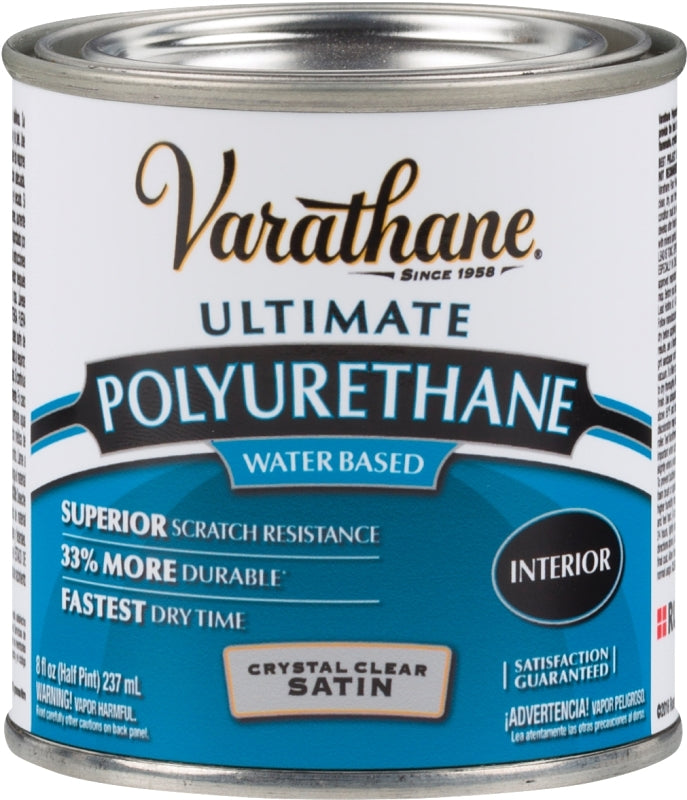 Varathane 200261H Polyurethane, Liquid, Crystal Clear, 0.5 pt, Can