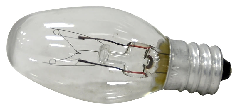 Sylvania 4W/C7/CLR/NLITE/4 Incandescent Lamp, 4 W, Candelabra E12 Lamp Base, 2850 K Color Temp, 3000 hr Average Life