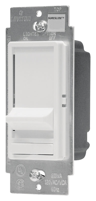 Leviton 06618-732 Slide Dimmer, 120 V, 450 W, 3-Way, White
