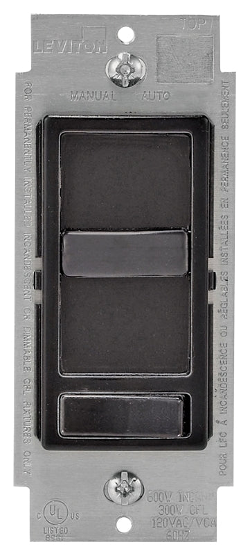 Decora 06674-729 Slide Dimmer, 120 VAC, 150, 600 W, Dimmable CFL, LED, Incandescent Lamp, 3-Way, Black