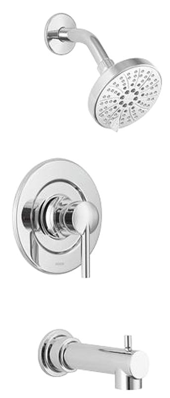 Moen Arlys Posi-Temp 82770 Tub and Shower Faucet, Six Function Showerhead, 1.75 gpm Showerhead, 6 Spray Settings