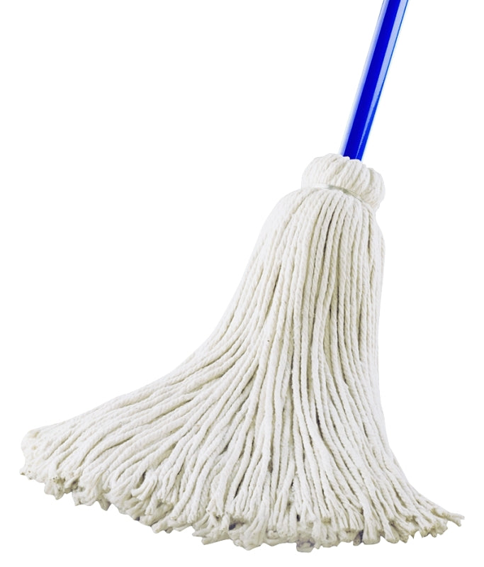 Quickie 030 Deck Mop, 16 oz Headband, 48 in L, Cotton Mop Head, Steel Handle