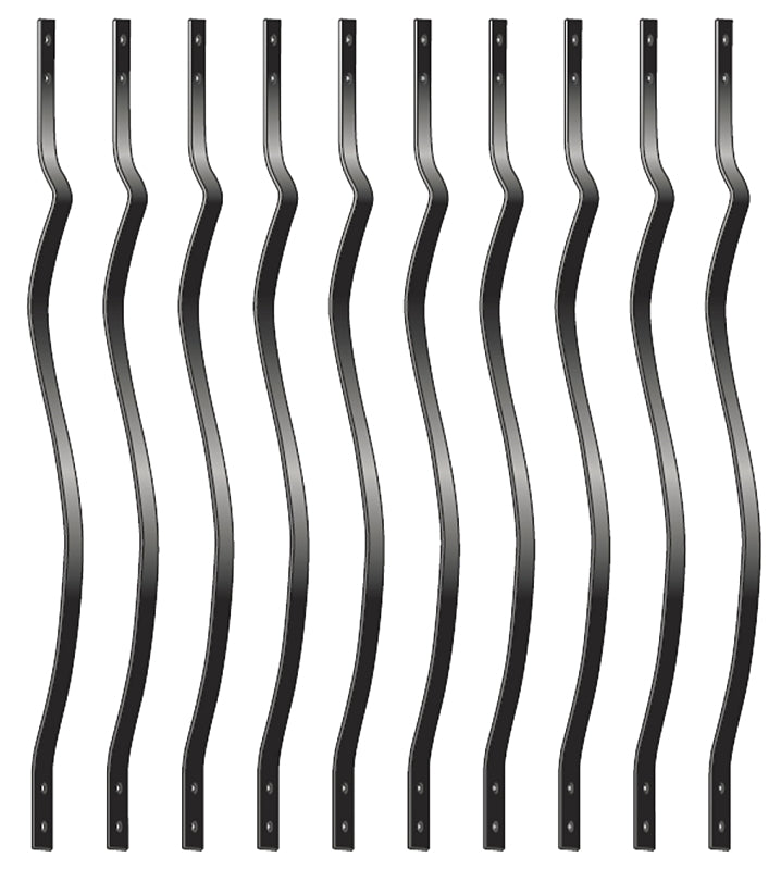 Nuvo Iron RDPF36 Flat Bar Baluster, 40 in L, Steel, Black, Galvanized
