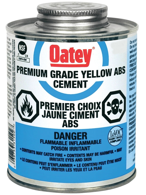 Oatey 48904/31500 Solvent Cement, Liquid, Yellow, 118 mL