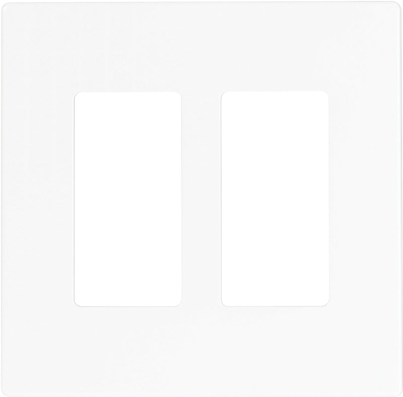 Arrow Hart PJS262W Wallplate, 4-7/8 in L, 4.94 in W, 2-Gang, Polycarbonate, White, High-Gloss