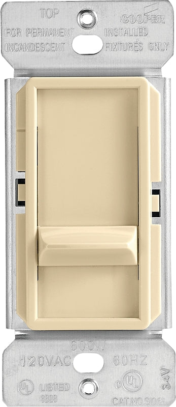 Eaton Wiring Devices SI061-V-K Decorator Dimmer, 120 V, 600 W, Halogen, Incandescent Lamp, 3-Way, Ivory