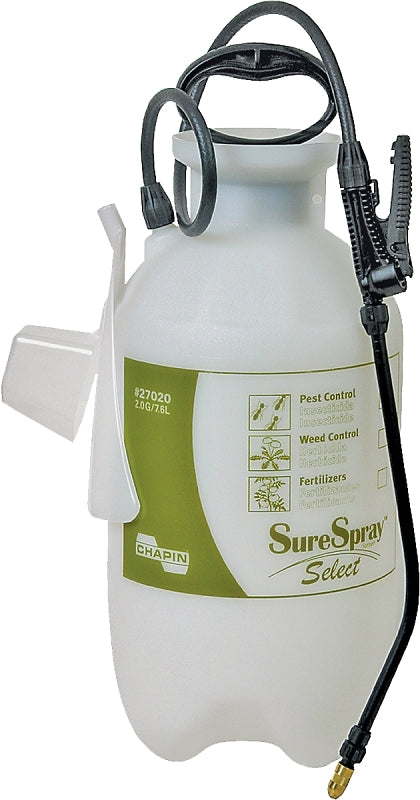 CHAPIN SureSpray 27020 Compression Sprayer, 2 gal Tank, Poly Tank, 34 in L Hose