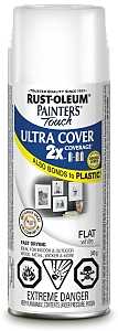 Rust-Oleum 253707 Spray Paint, Flat, White, 340 g, Can