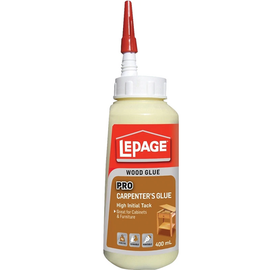 LePage Pro Carpenter's 442184 Wood Glue, Yellow, 400 mL Bottle
