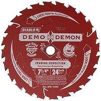 Diablo D0724DA Circular Saw Blade, 7-1/4 in Dia, 5/8 in Arbor, 24-Teeth, Carbide Cutting Edge