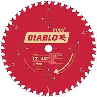 Diablo D1244X Circular Saw Blade, 12 in Dia, 1 in Arbor, 44-Teeth, Carbide Cutting Edge