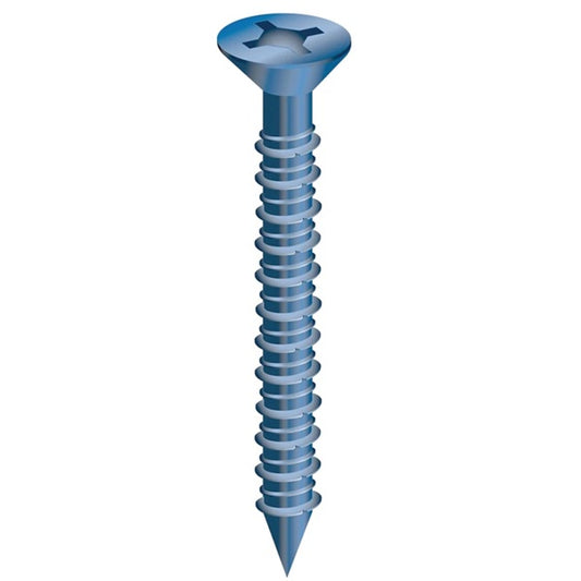 Cobra Anchors 620W Screw, 3/16 in Thread, 1-1/4 in L, Flat Head, Phillips, Robertson Drive, Steel, Fluorocarbon-Coated