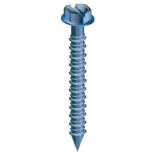 Cobra Anchors 682T Screw, 1/4 in Thread, 2-1/4 in L, Hex, Socket Drive, Steel, Fluorocarbon-Coated, 100 PK