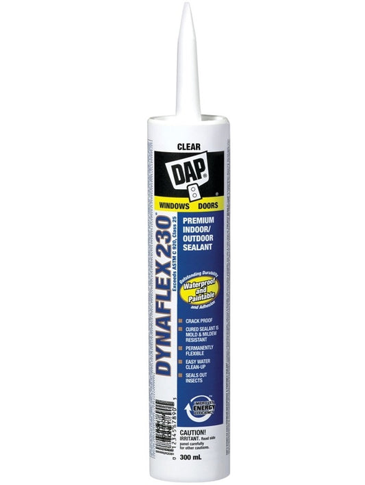 DAP 74120 Door and Trim Sealant, Clear, 40 to 100 deg F, 300 mL Cartridge