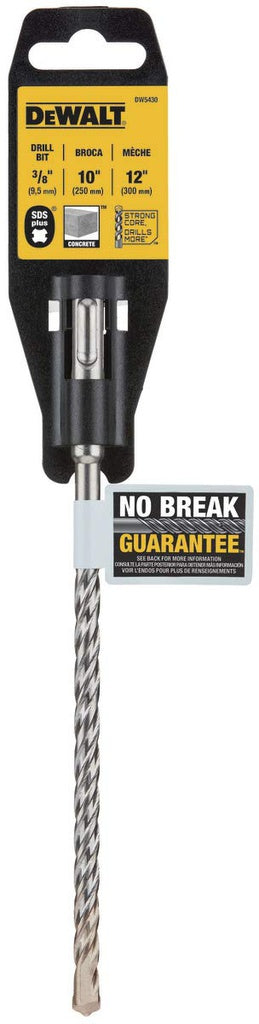 DeWALT DW5430 Hammer Drill Bit, 3/8 in Dia, 12 in OAL, Helix Flute, 4-Flute, 3/8 in Dia Shank, SDS Plus Shank