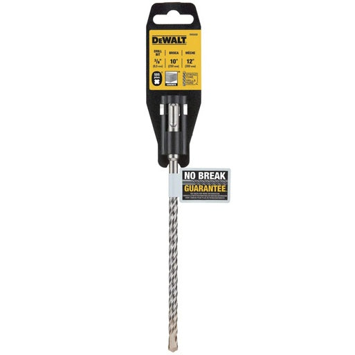 DeWALT DW5430 Hammer Drill Bit, 3/8 in Dia, 12 in OAL, Helix Flute, 4-Flute, 3/8 in Dia Shank, SDS Plus Shank